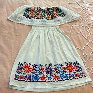 Mexican off-shoulder embroidered dress